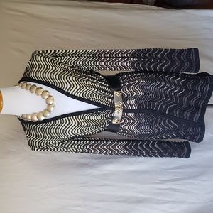 M Missoni black and gold ombre long open cardigan XL
